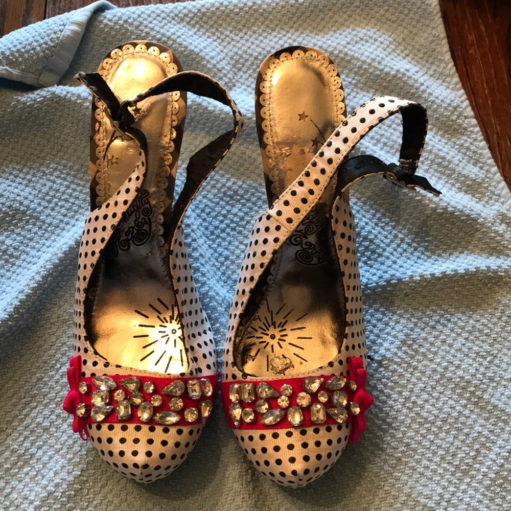 Naughty Monkey polka dog platforms
